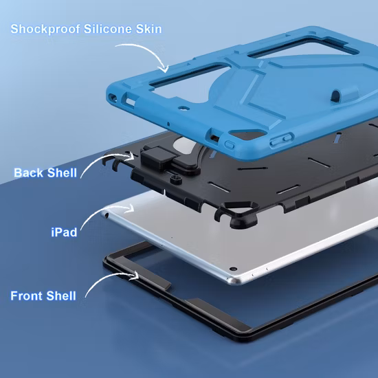 Fallsichere PC-Tablet-Hülle aus Silikon, wasserdicht, mit Stiftschlitz für iPad 10.2