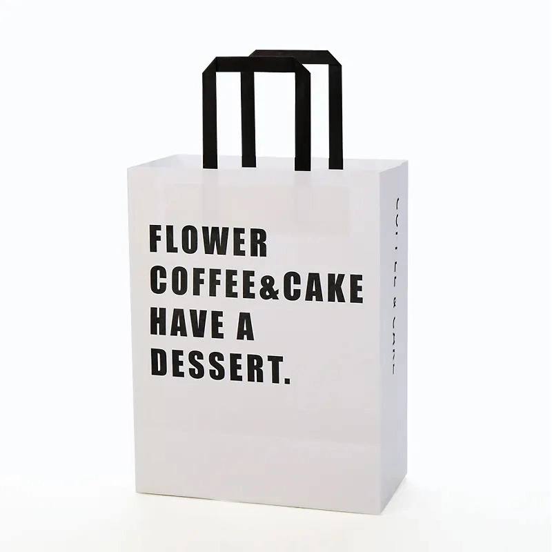 Recyclable Kraft Paper Bag for Takeout Cafe Fast Food Bakery Carring