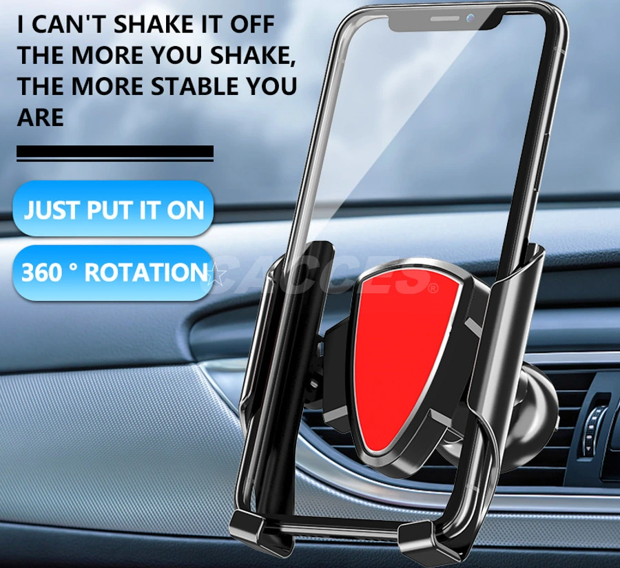 Cell Phone Holder for Car Phone Mount All-Round Arm Air Vent Windshield Car Phone Holder Anti-Shake Stabilizer Phone Car Holder Compatible W/ All Phones Bracket