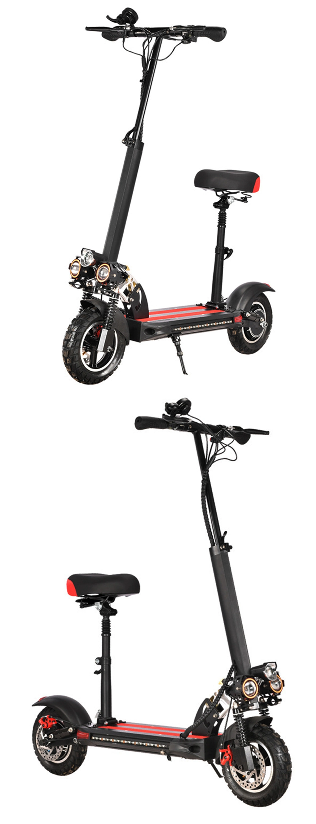 New Stylish 48V 800W Adult Electric Scooter with Seat Light and Suspension E Scooter