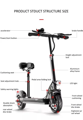 10 Zoll 48V Motor 500W Günstige Gute Qualität Werksbehindertes Moped Elektro-Skateboard faltbar